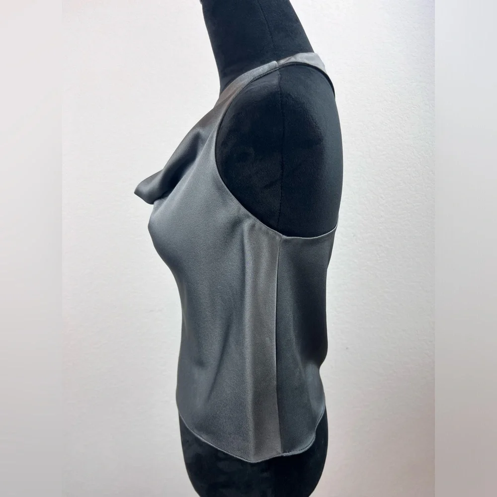 Alice + Olivia Gray Satin Cowl Neck Top - Picture 2 of 12